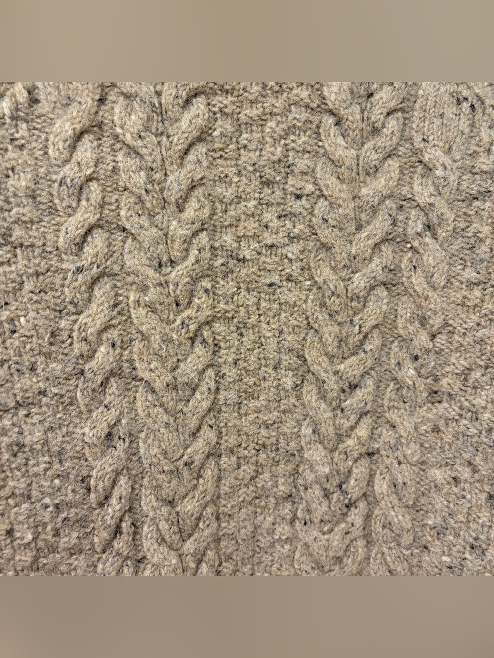Finisterre Men’s Pure New Wool Cable Knit Oat Beige Fisherman Sweater Medium - Picture 7 of 14